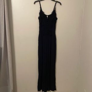 Black Jumpsuit with black lace and button detailing xhilaration size medium